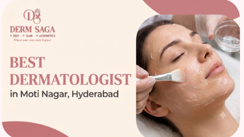 Dr. Sravya Chandana, best dermatologist in Moti Nagar, Hyderabad, providing expert treatment for acne, pigmentation, hair fall, Botox, laser treatments, and aesthetic skin care at Derm Saga Skin & Hair Clinic.