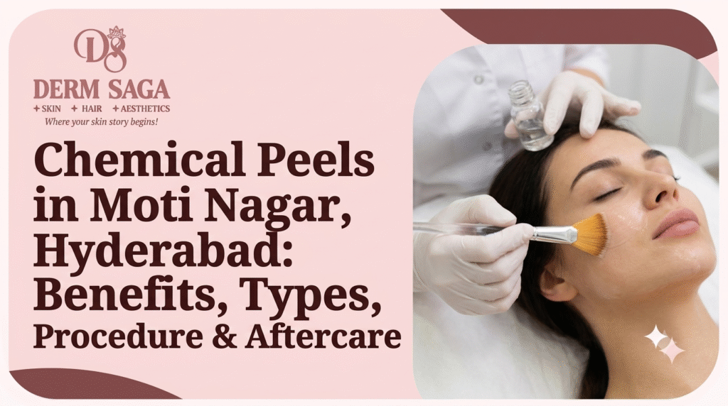 Chemical peel treatment for acne and pigmentation at Derm Saga in Moti Nagar Hyderabad